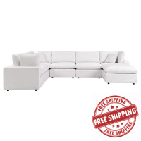 Modway EEI-5591-WHI Commix 7-Piece Outdoor Patio Sectional Sofa White