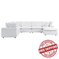 Modway EEI-5592-WHI Commix 7-Piece Sunbrella® Outdoor Patio Sectional Sofa White