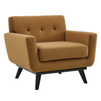 Modway EEI-5598-COG Engage Performance Velvet Armchair Cognac