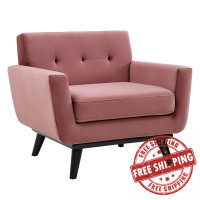 Modway EEI-5598-DUS Engage Performance Velvet Armchair Dusty Rose