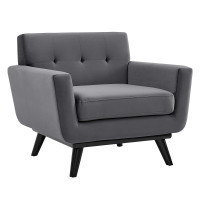 Modway EEI-5598-GRY Engage Performance Velvet Armchair Gray