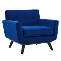 Modway EEI-5598-NAV Engage Performance Velvet Armchair Navy