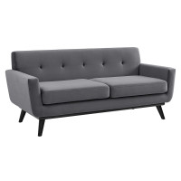 Modway EEI-5599-GRY Engage Performance Velvet Loveseat Gray