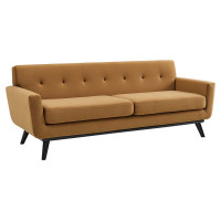 Modway EEI-5600-COG Engage Performance Velvet Sofa Cognac