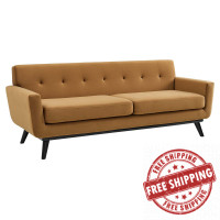 Modway EEI-5600-COG Engage Performance Velvet Sofa Cognac