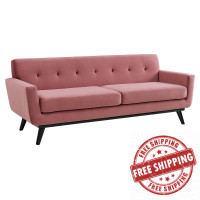 Modway EEI-5600-DUS Engage Performance Velvet Sofa Dusty Rose