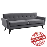 Modway EEI-5600-GRY Engage Performance Velvet Sofa Gray