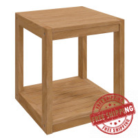 Modway EEI-5607-NAT Carlsbad Teak Wood Outdoor Patio Side Table Natural