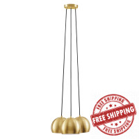 Modway EEI-5614-SBR Chalice 3-Light Metal Pendant Satin Brass