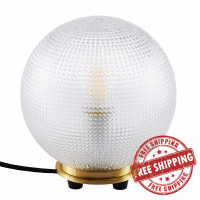 Modway EEI-5615-SBR Destiny Glass and Metal Table Lamp Satin Brass