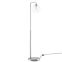 Modway EEI-5616-SNL Silo Glass Globe Glass and Metal Floor Lamp Satin Nickel