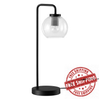 Modway EEI-5617-BLK Silo Glass Globe Glass and Metal Table Lamp Black