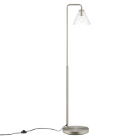 Modway EEI-5618-SNL Element Transparent Glass Glass and Metal Floor Lamp Satin Nickel