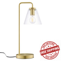 Modway EEI-5619-SBR Element Glass Table Lamp Satin Brass