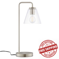 Modway EEI-5619-SNL Element Glass Table Lamp Satin Nickel