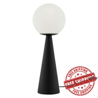 Modway EEI-5621-WHI-BLK Apex Glass Globe Glass Table Lamp White Black