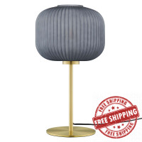 Modway EEI-5622-BLK-SBR Reprise Glass Sphere Glass and Metal Table Lamp Black Satin Brass