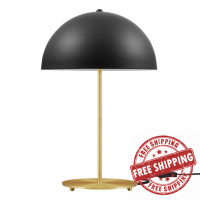 Modway EEI-5629-BLK-SBR Ideal Metal Table Lamp Black Satin Brass