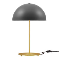 Modway EEI-5629-GRY-SBR Ideal Metal Table Lamp Gray Satin Brass