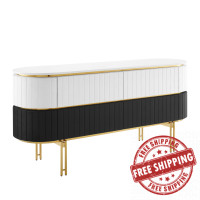 Modway EEI-5635-WHI-BLK Valencia Performance Velvet Sideboard White Black