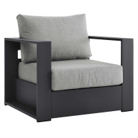 Modway EEI-5675-GRY-GRY Tahoe Outdoor Patio Powder-Coated Aluminum Armchair Gray Gray