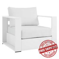 Modway EEI-5675-WHI-WHI Tahoe Outdoor Patio Powder-Coated Aluminum Armchair White White