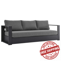 Modway EEI-5676-GRY-CHA Tahoe Outdoor Patio Powder-Coated Aluminum Sofa Gray Charcoal