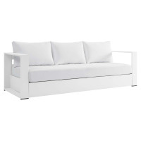 Modway EEI-5676-WHI-WHI Tahoe Outdoor Patio Powder-Coated Aluminum Sofa White White