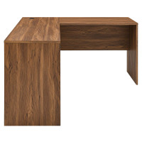 Modway EEI-5703-WAL Venture L-Shaped Wood Office Desk Walnut