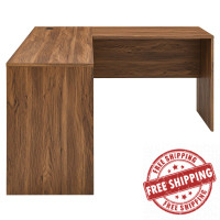 Modway EEI-5703-WAL Venture L-Shaped Wood Office Desk Walnut
