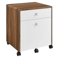Modway EEI-5705-WAL-WHI Transmit  Wood File Cabinet Walnut White
