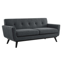 Modway EEI-5759-CHA Engage Herringbone Fabric Loveseat Charcoal