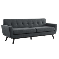 Modway EEI-5760-CHA Engage Herringbone Fabric Sofa Charcoal