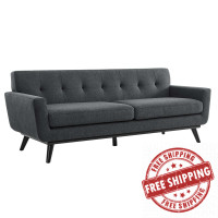 Modway EEI-5760-CHA Engage Herringbone Fabric Sofa Charcoal