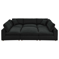 Modway EEI-5761-BLK Commix Down Filled Overstuffed 6-Piece Sectional Sofa Black