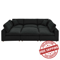 Modway EEI-5761-BLK Commix Down Filled Overstuffed 6-Piece Sectional Sofa Black