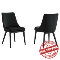 Modway EEI-5816-BLK Viscount Accent Performance Velvet Dining Chairs - Set of 2 Black