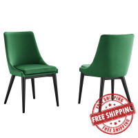 Modway EEI-5816-EME Viscount Accent Performance Velvet Dining Chairs - Set of 2 Emerald