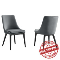 Modway EEI-5816-GRY Viscount Accent Performance Velvet Dining Chairs - Set of 2 Gray