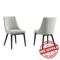 Modway EEI-5816-LGR Viscount Accent Performance Velvet Dining Chairs - Set of 2 Light Gray