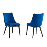 Modway EEI-5816-NAV Viscount Accent Performance Velvet Dining Chairs - Set of 2 Navy