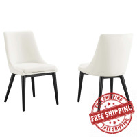 Modway EEI-5816-WHI Viscount Accent Performance Velvet Dining Chairs - Set of 2 White