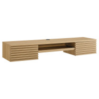 Modway EEI-5865-OAK Render Wall Mount Wood Office Desk Oak