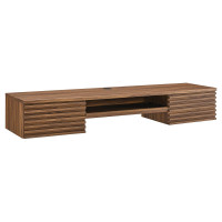 Modway EEI-5865-WAL Render Wall Mount Wood Office Desk Walnut