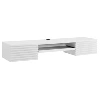 Modway EEI-5865-WHI Render Wall Mount Wood Office Desk White