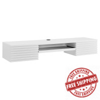 Modway EEI-5865-WHI Render Wall Mount Wood Office Desk White