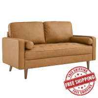 Modway EEI-5870-TAN Valour Leather Loveseat Tan