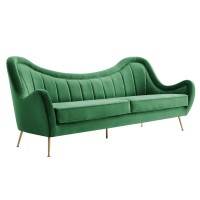 Modway EEI-5874-EME Cheshire Channel Tufted Performance Velvet Sofa Emerald