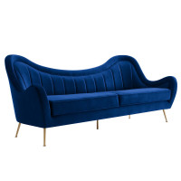 Modway EEI-5874-NAV Cheshire Channel Tufted Performance Velvet Sofa Navy
