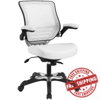 Modway EEI-595-WHI Edge Vinyl Office Chair in White
